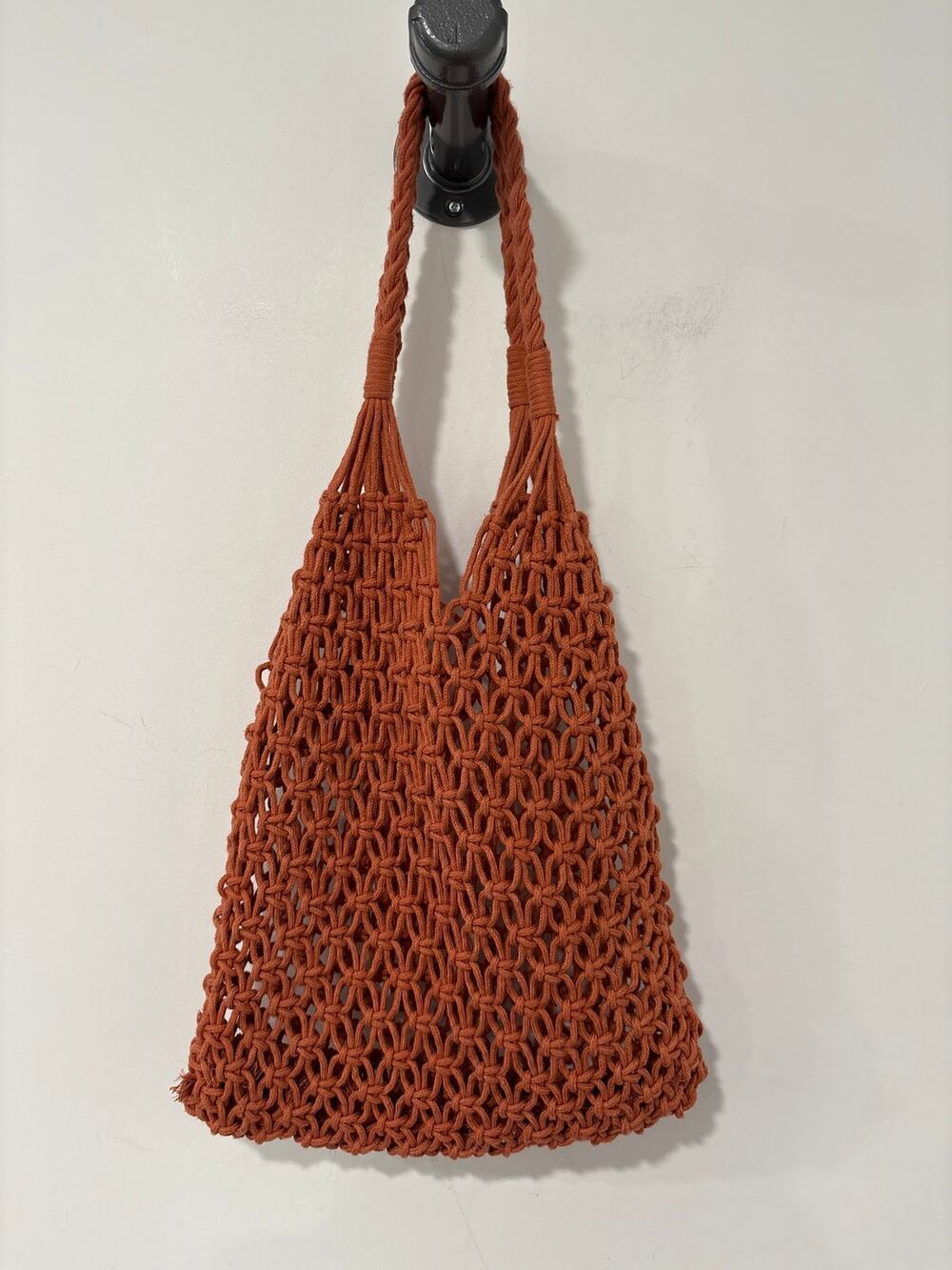 Boutique Rope Tote Bag Orange Clare V Style Inspired